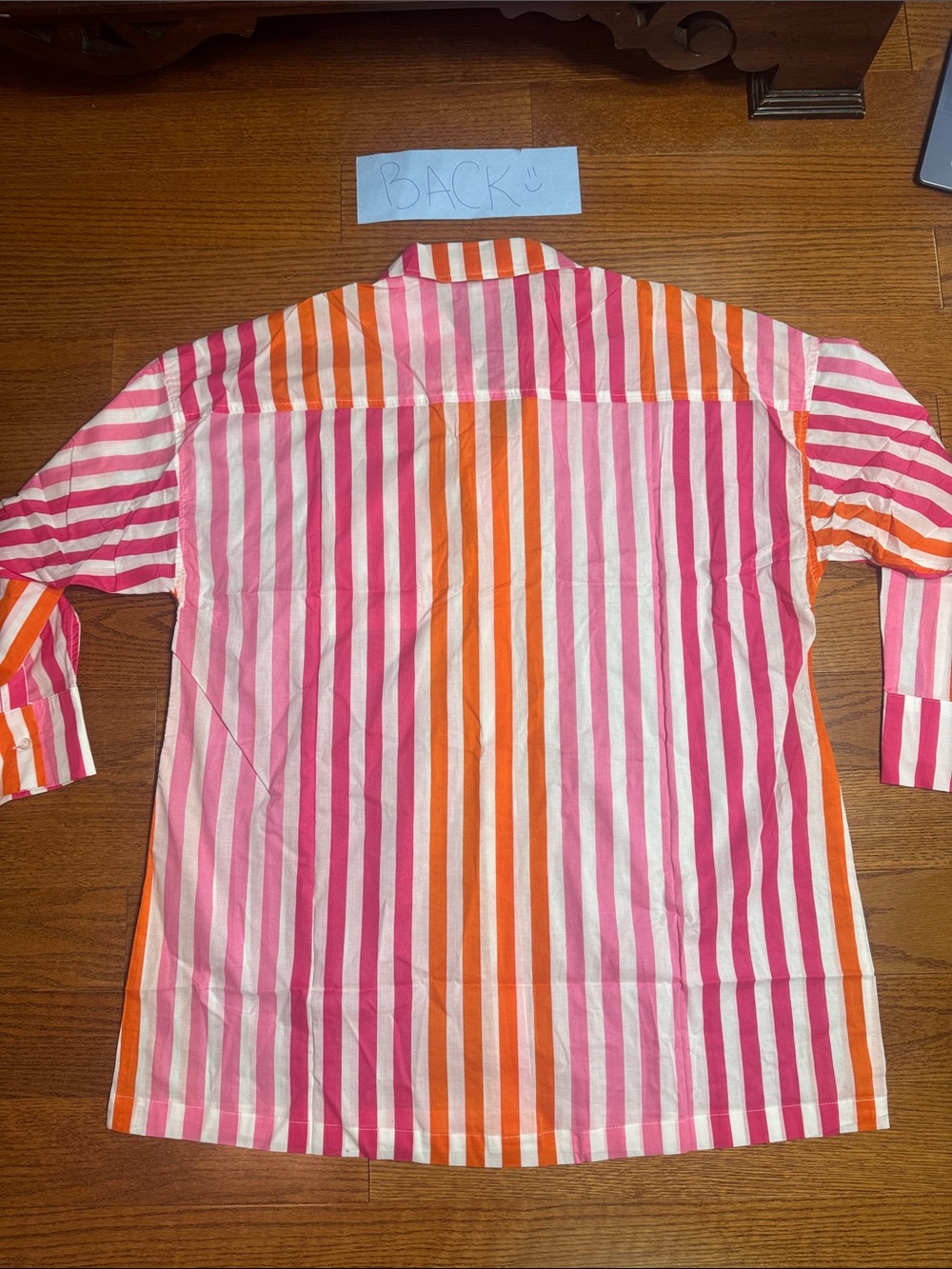 L /XL Beach Riot Pink, Orange & White Striped coverup 100% cotton - Picture 8 of 11